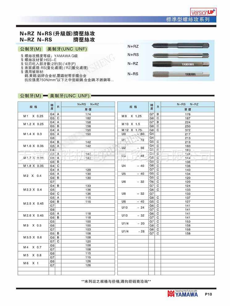 N+RZ N+RS升级版挤压丝攻