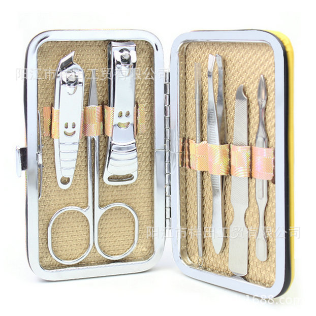 粉黄色彩格纹7件套 (5)