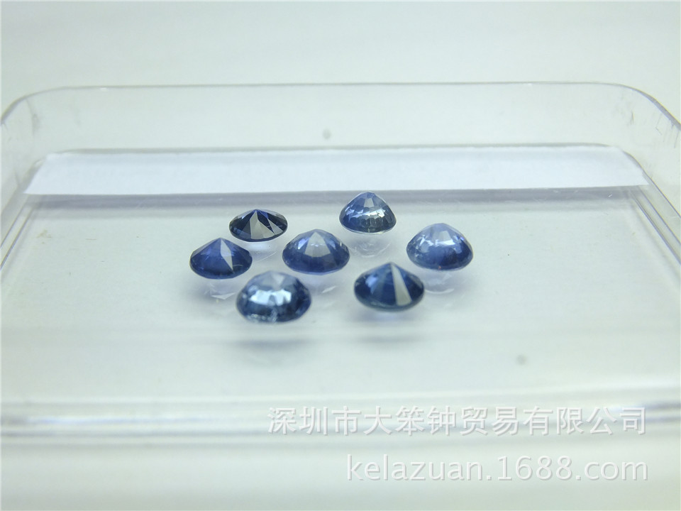 水山工业园 供应 42mm 天然小圆蓝宝石 96色 
