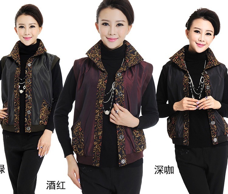 2013新款中老年<em>女马甲</em>春秋装<em>背心</em>中年女装外