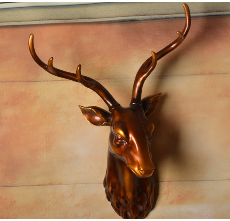 欧式动物头鹿头壁挂创意高档家居装饰品店铺开业装修招财风水鹿头