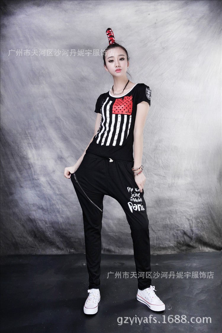 批发采购女式休闲裤-970#英文字母女长款小脚