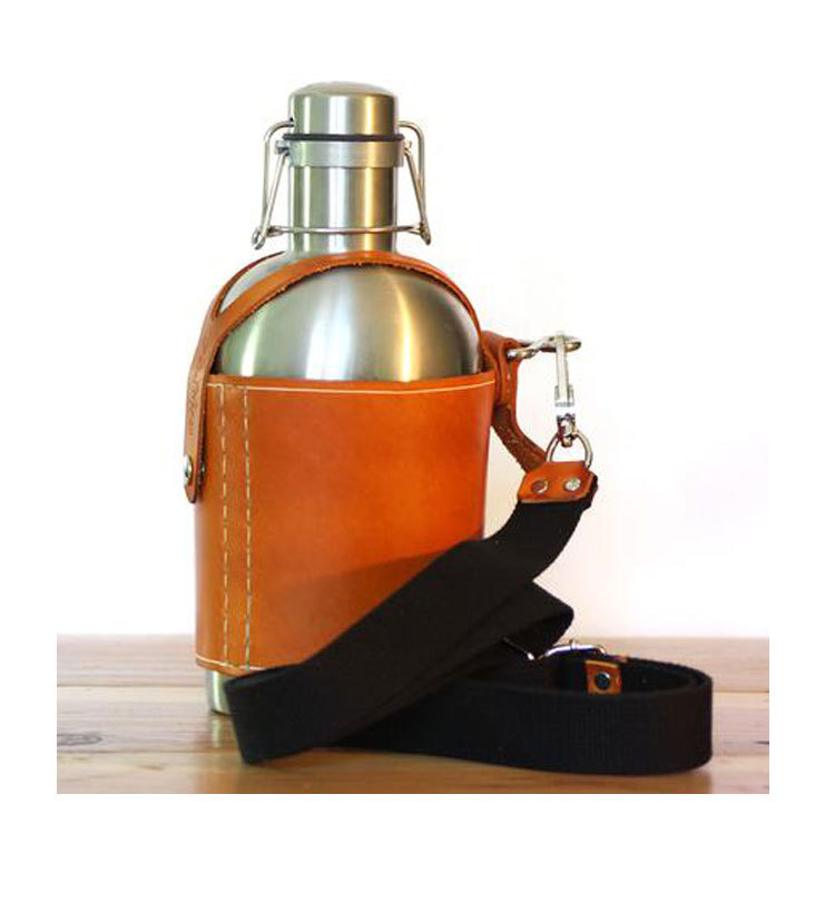 上海厂家订制 真皮高档酒壶皮套 牛皮酒杯保护套 来图来样定做