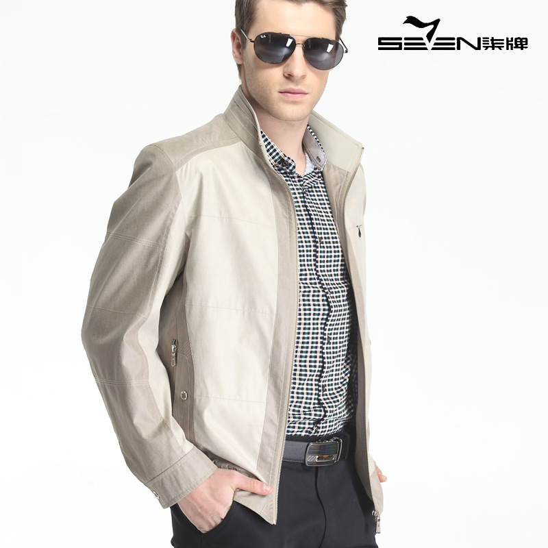 <em>柒牌</em>夹克<em>薄外套男</em> 2014春秋新款男士正品商务