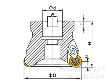 TRS圆鼻面铣刀盘尺寸图
