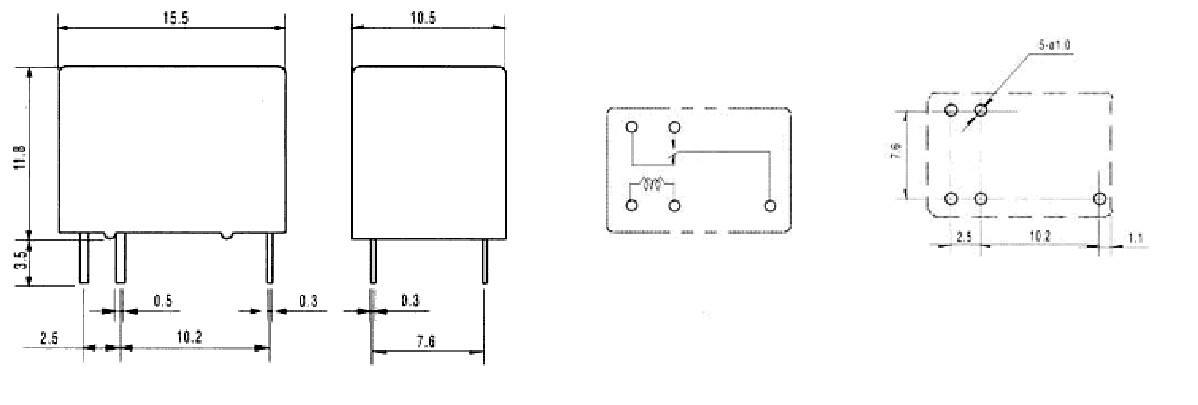 hke/汇港继电器hrs1kh-s-dc12v 五脚 2a 一组转换 小型继电器