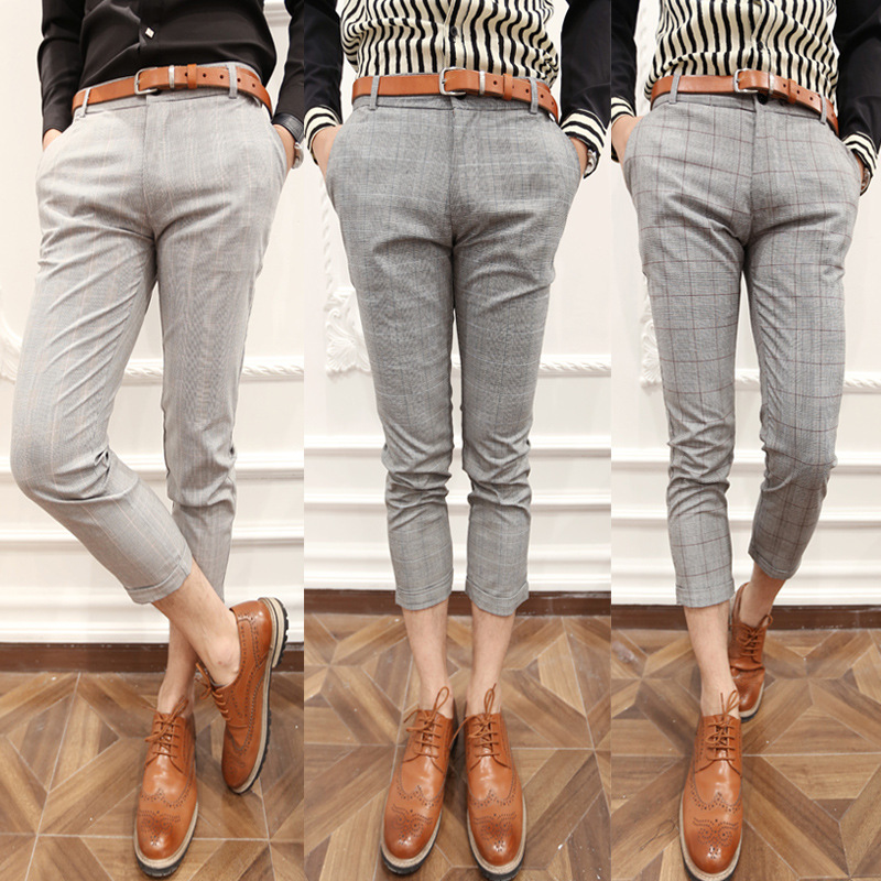 英伦复古9分裤2014春季韩版男士休闲九分裤男