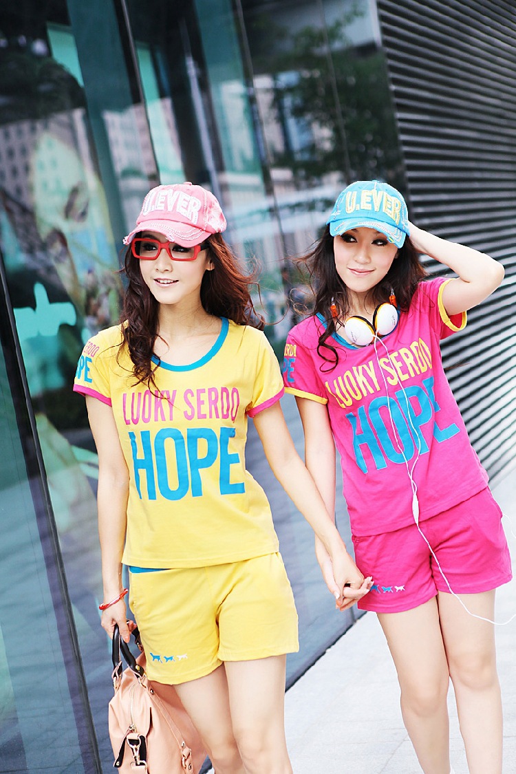 2014时尚新款韩版大码宽松休闲套装<em>女短裤运</em>