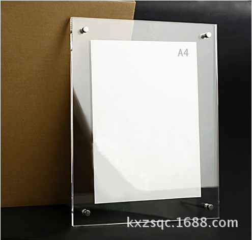 展示牌-横向亚克力强a4纸台签台卡台牌桌牌广