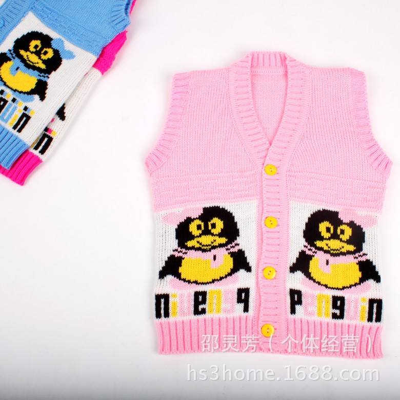童<em>马甲</em>、背心-新款<em>幼儿开衫</em>背心<em>马甲</em>前<em>扣针织</em>