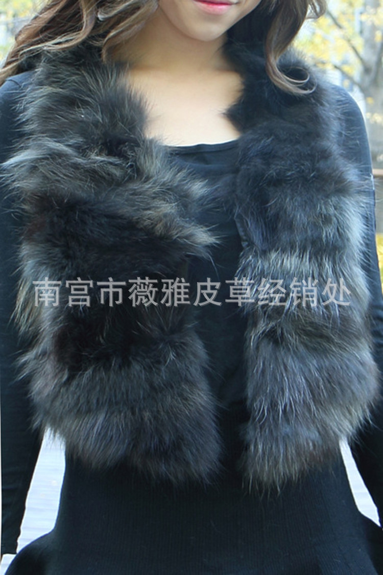 100%进口貉子毛同狐狸毛短款<em>皮草马甲新款2</em>
