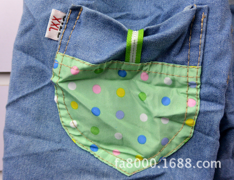 童裤-女童<em>牛仔</em>七分裤 <em>童牛仔马裤</em> 韩版儿童纯棉