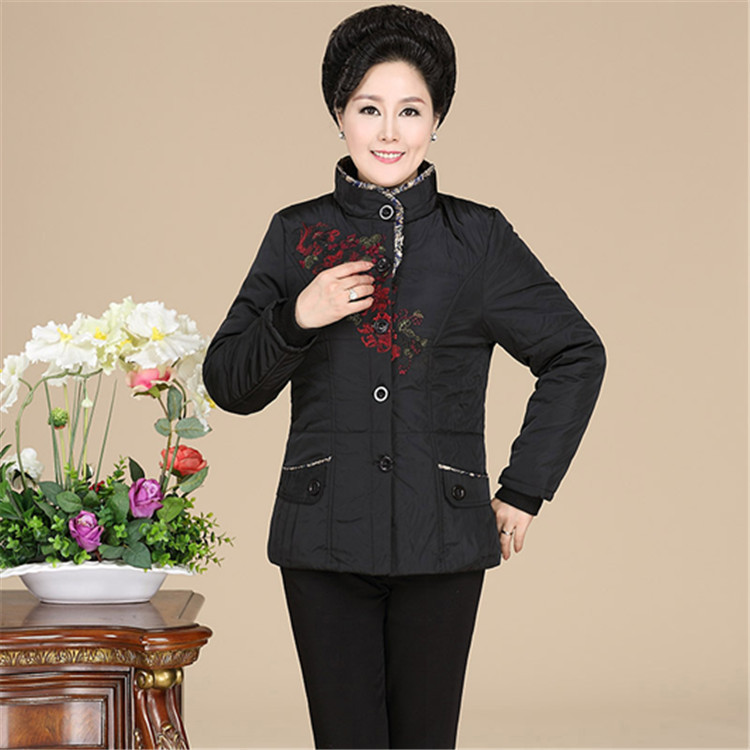 2014新款<em>中年棉袄女装</em>冬季<em>外套</em> 刺绣中老年短