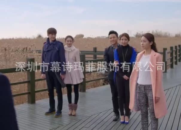 2014秋冬新款明星同款呢子外套女杉杉来了元丽抒赵丽颖同款大衣潮