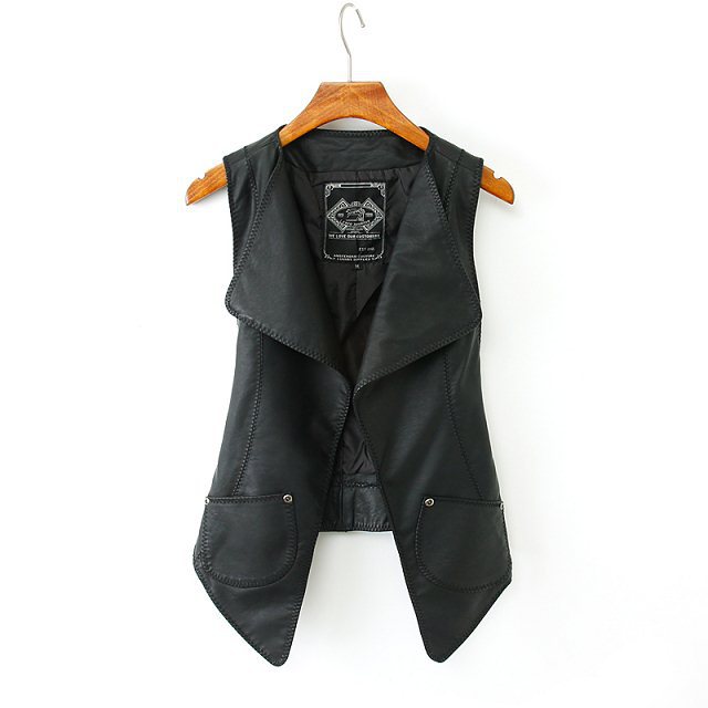 【2014欧美春季新款 时尚纯色拼接<em>女式</em>PU<em>皮马</em>