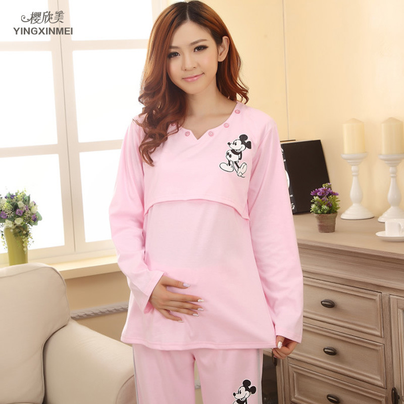 春秋季新款卡通<em>米奇</em>长袖<em>睡衣</em>女 可爱<em>家居服</em>针