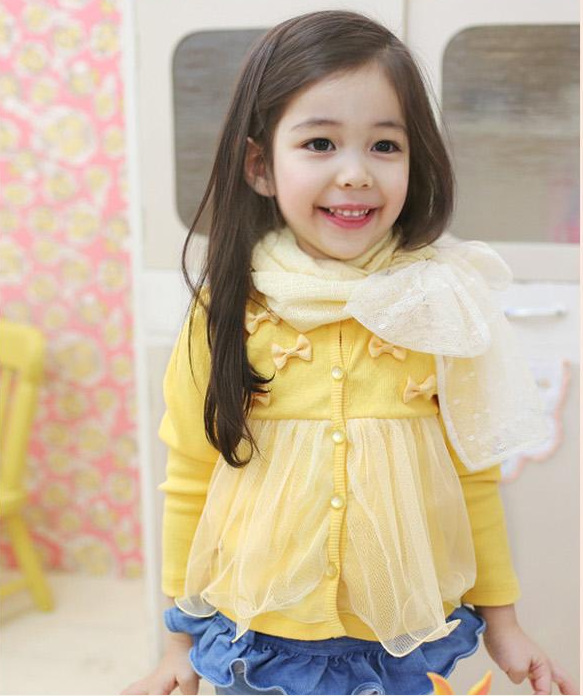 2014可爱薄纱蝴蝶结<em>开衫童外套</em>8056 图片_高