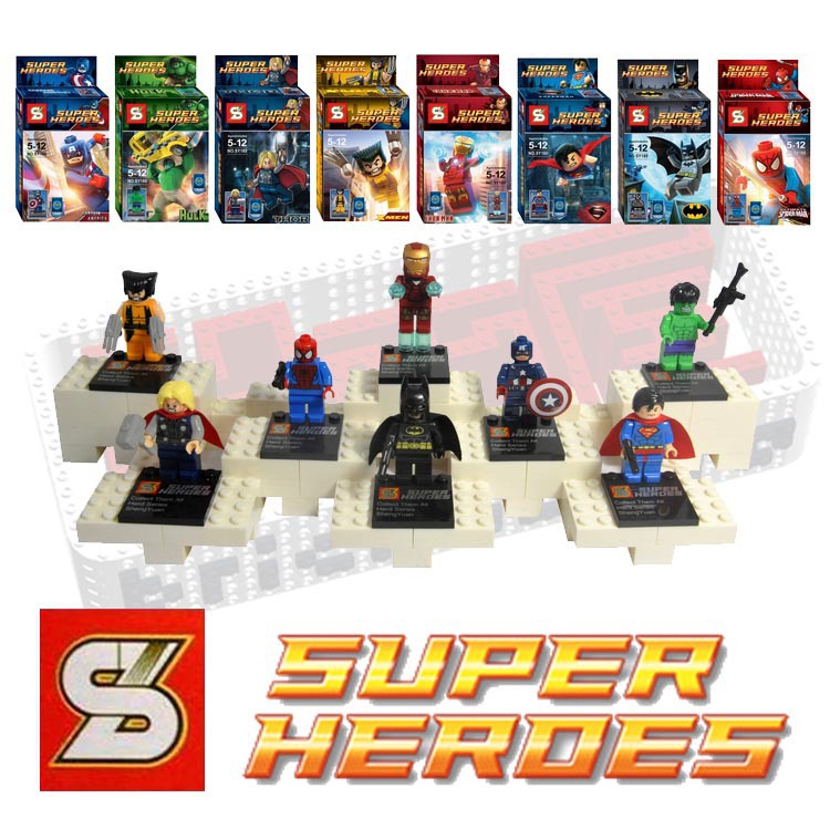 乐高式超级英雄复仇者联盟玩具人仔超人蝙蝠侠