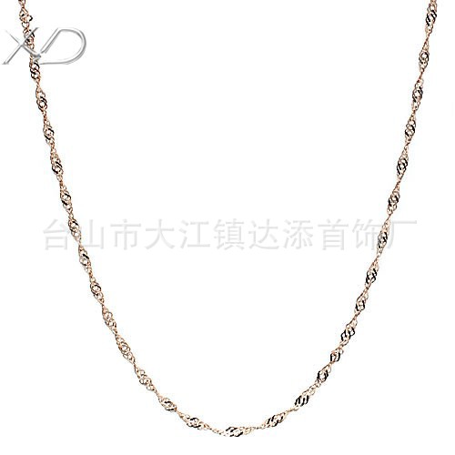 批发采购<em>项链</em>-XD 水波纹银链 <em>女生银项链</em> 正品