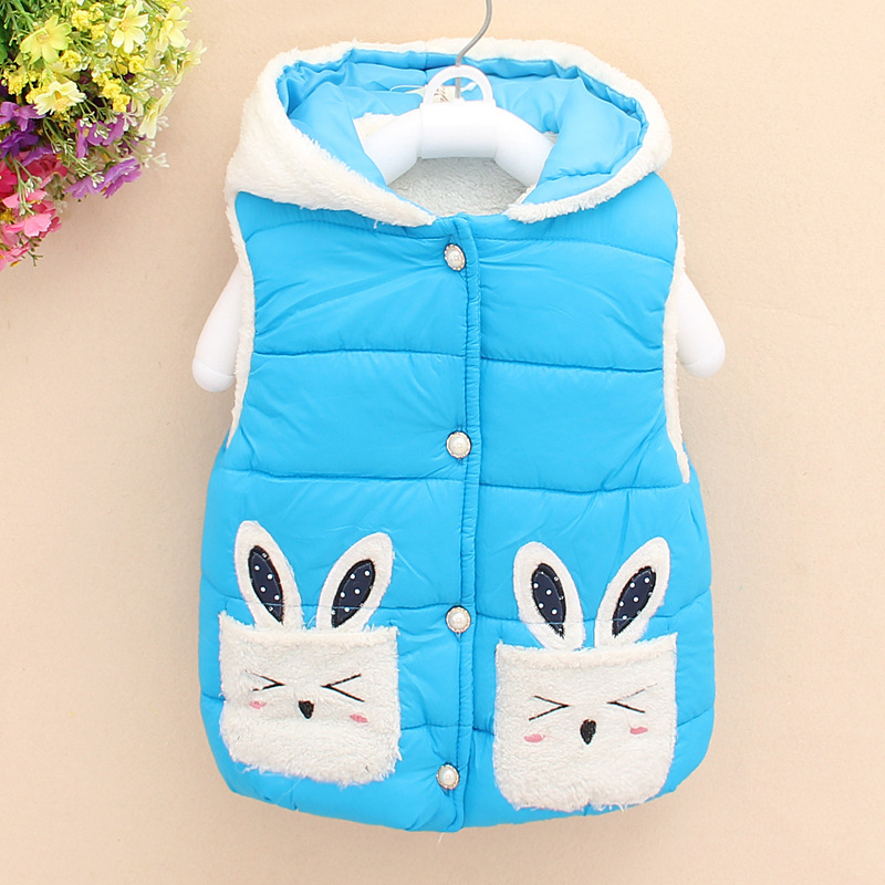 <em>女童棉马甲</em> <em>2014</em>冬季新款童装 可爱连帽小童羊