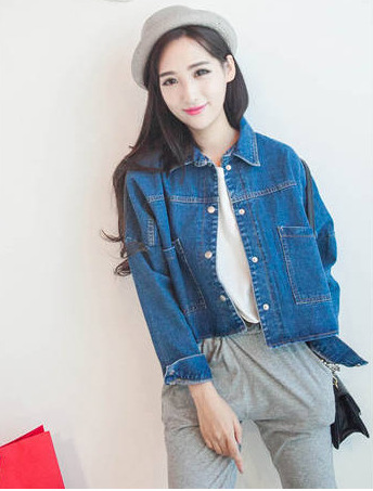 2014春装新款<em>短款</em>宽松款<em>牛仔外套女装韩版</em>帅