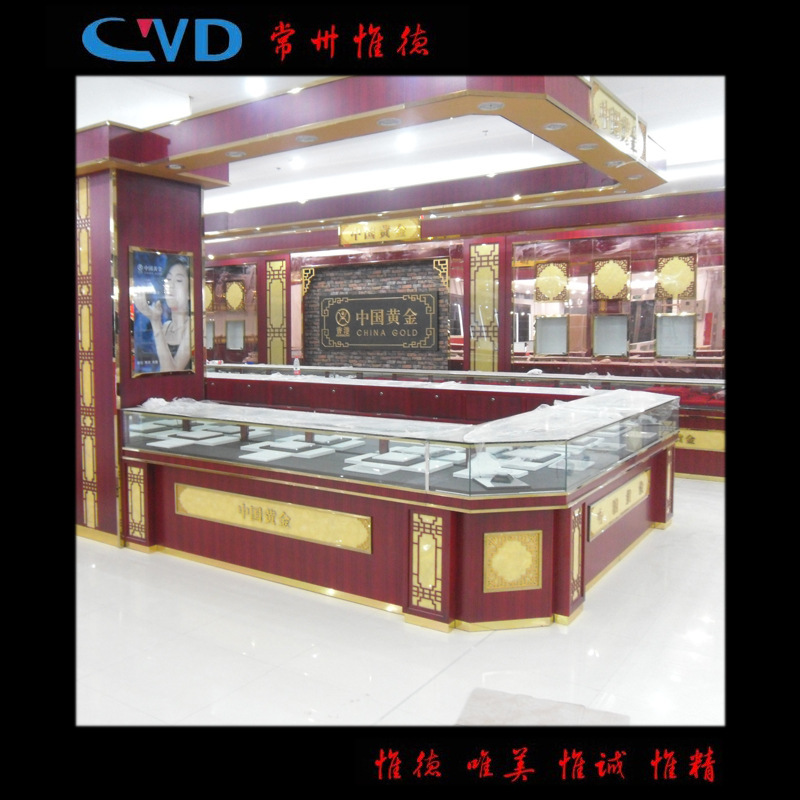珠宝店面形象装修设计,珠宝展示道具珠宝展柜珠宝柜台,黄金展架