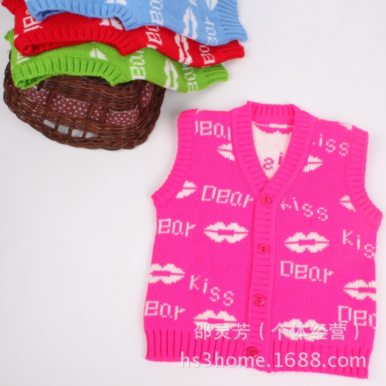童<em>马甲</em>、背心-<em>儿童</em>背心<em>批发春秋</em>针织<em>外套幼儿</em>
