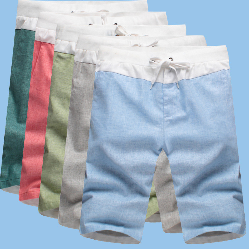 批发夏季亚麻<em>短裤男士胖人</em>加肥加大码亚麻裤子