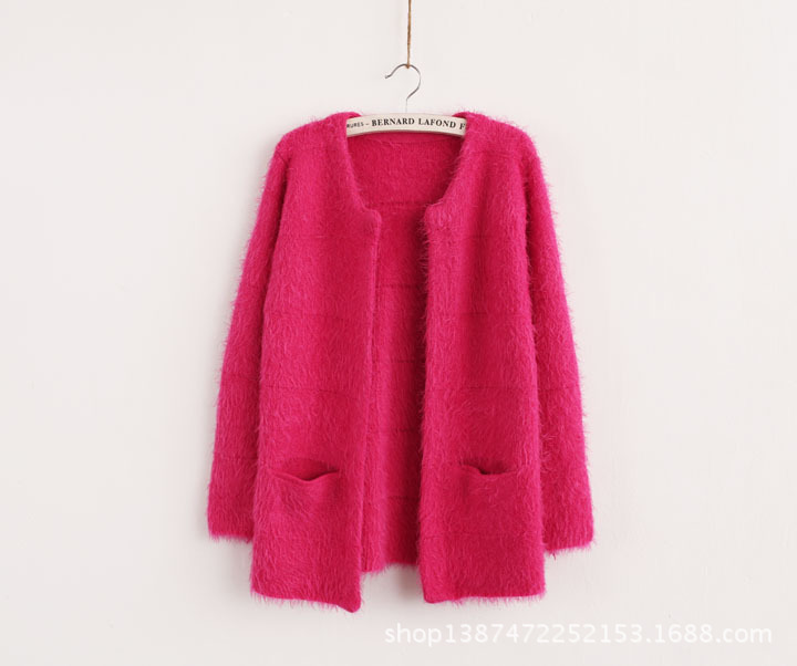 批发采购<em>女式</em>针织衫-<em>马海毛</em>糖果色<em>开衫外套</em> 2