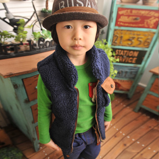 2014<em>春秋季</em>新款儿童保暖<em>马夹</em>百搭上衣男童温