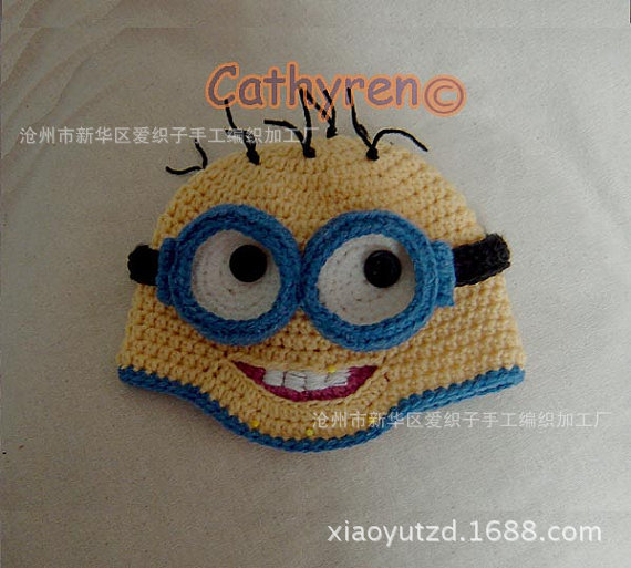 【神偷奶爸/卑鄙的我 小黄人帽子 手工<em>编织</em>儿童