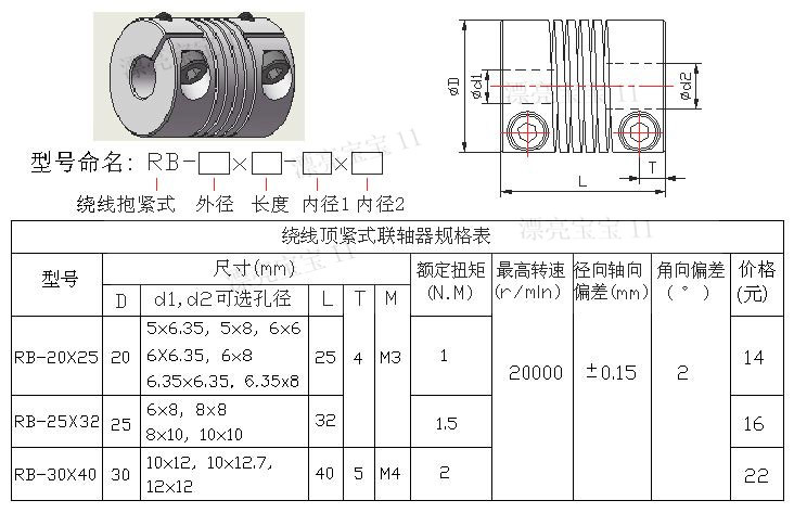 减速电机微型联轴器/定式/丝杆/连轴外径18长度25