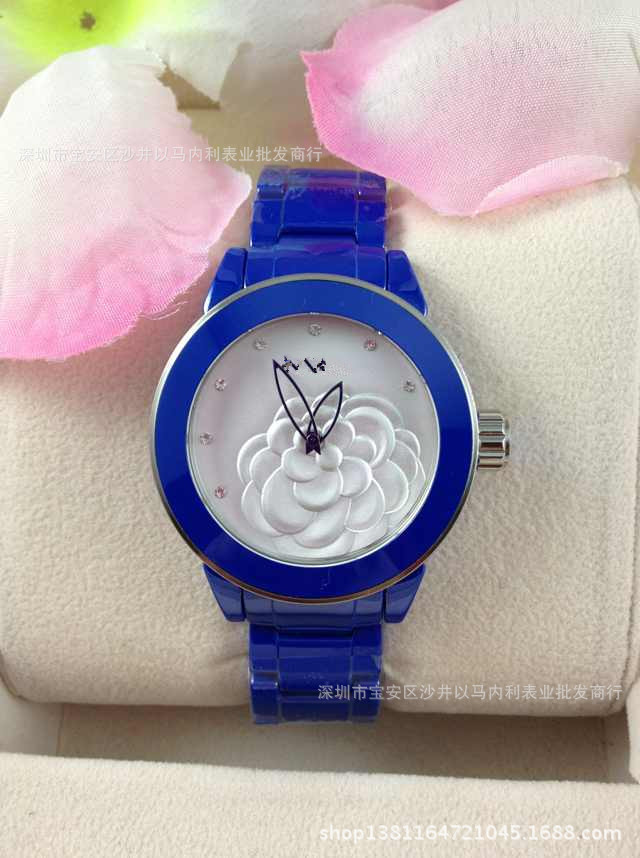 批发采购表-瑞士机心石英蓝色陶瓷<em>手表</em> 小香山