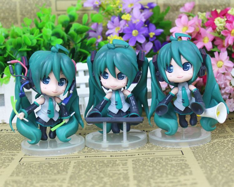 初音未来 手办 q版粘土3款套装 宫川武初音未来模型公仔玩偶摆设