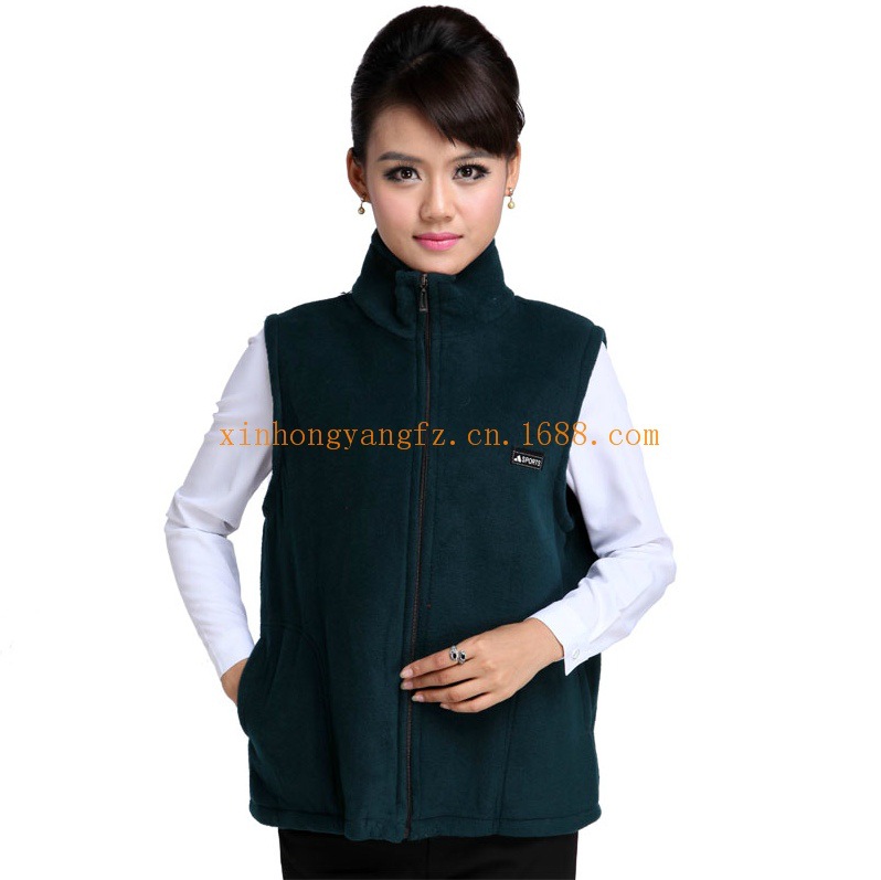 超市导购<em>工作服</em>秋冬<em>棉马甲</em> 中老年保暖毛呢马