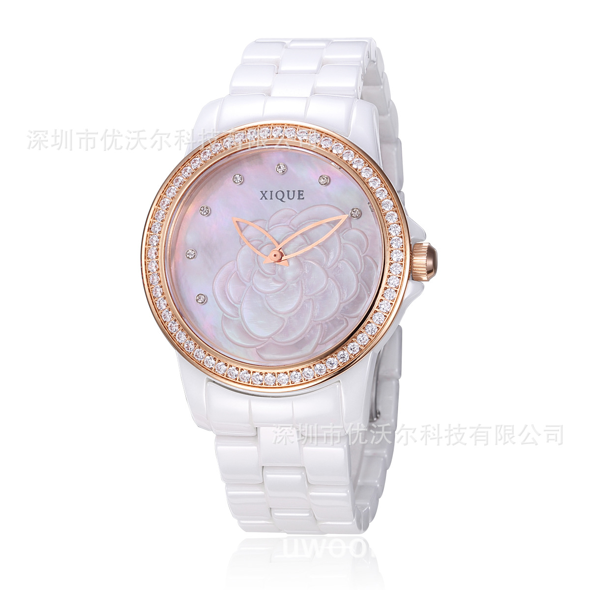 【小额批发】陶瓷<em>女式手表</em> 珍珠贝母浮雕花朵