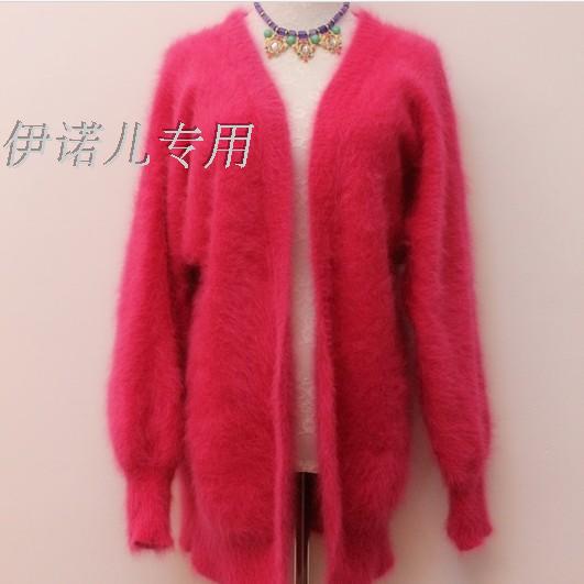 毛针织<em>开衫</em> 春装新款 2014 长毛<em>水貂</em>绒 灯笼袖