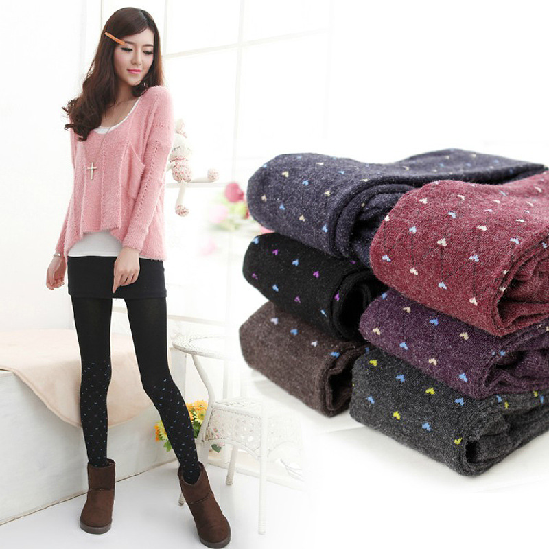 Korean diamond-shaped heart-shaped ankle pants and camel hair slimming pantyhose pic 1