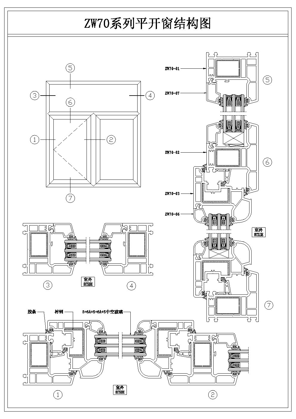 PVC塑料异型材-忠旺集团程威塑材塑钢门窗70