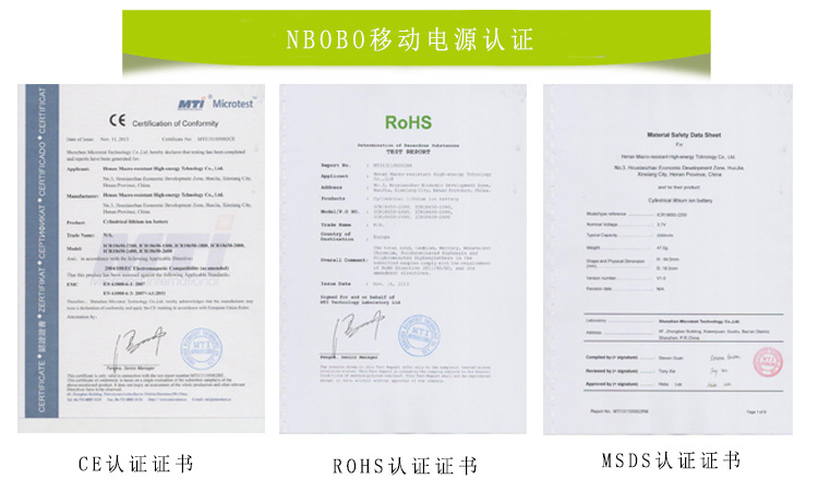 NBOBO认证证书