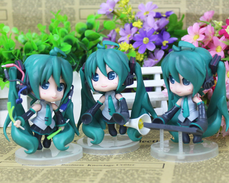 初音未来 手办 q版粘土3款套装 宫川武初音未来模型公仔玩偶摆设