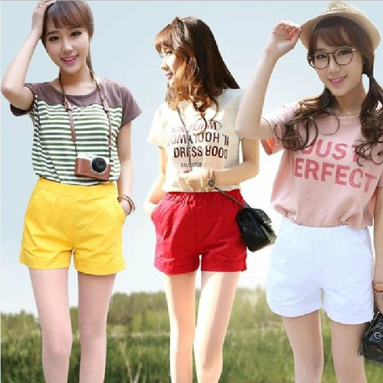 2014<em>韩版</em>糖果色<em>休闲</em>运动<em>短裤女夏</em>时尚外穿沙