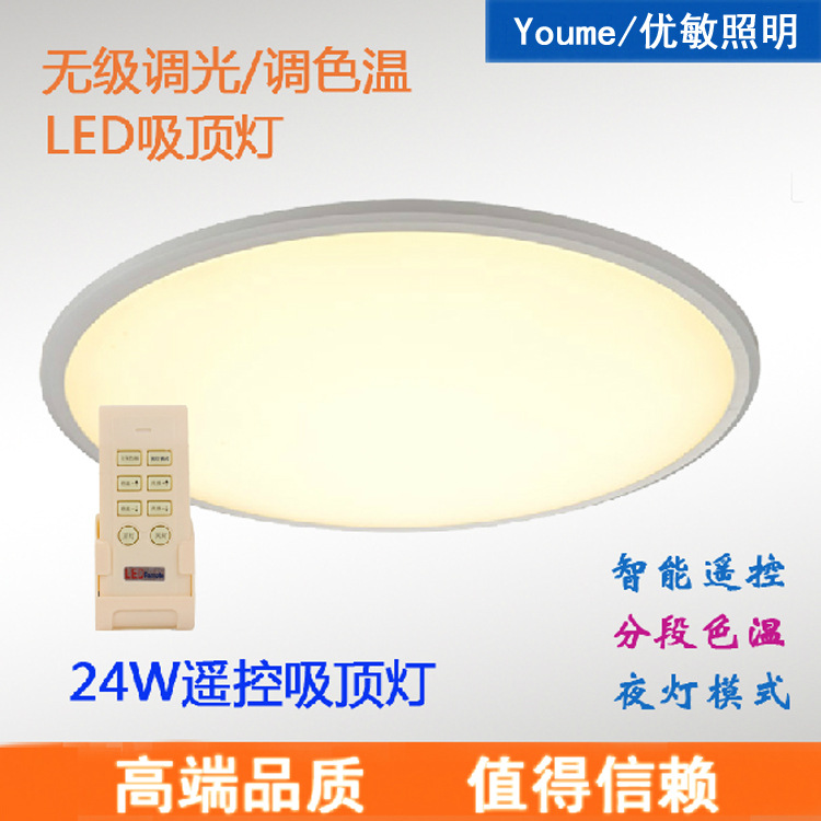 led吸顶灯 led遥控吸顶灯 24w无极可调光调色led遥控吸顶灯 简约变色灯具