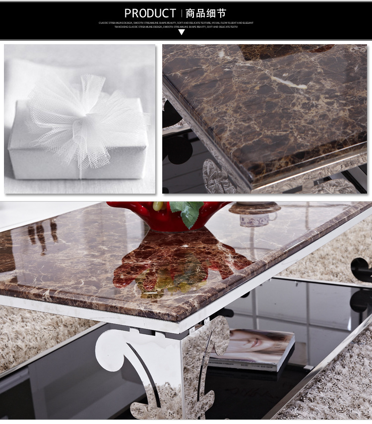 【佳优】2014现代高档不锈钢大理石家具614茶几 专业生产放心购买