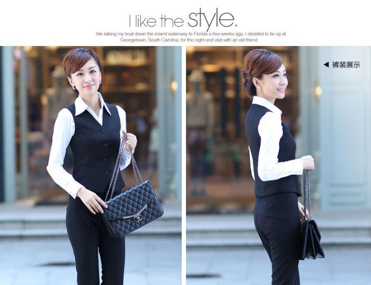 【<em>女西服</em>套装<em>马甲</em> 韩版商务修身时尚女西装马