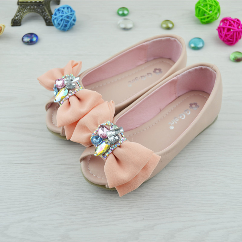 2014新品儿童夏季凉鞋批发 韩版时尚女童蝴蝶结公主鱼嘴单鞋批发