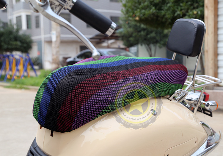 【厂家直销3D摩托车坐垫网\/隔热\/透气踏板车防