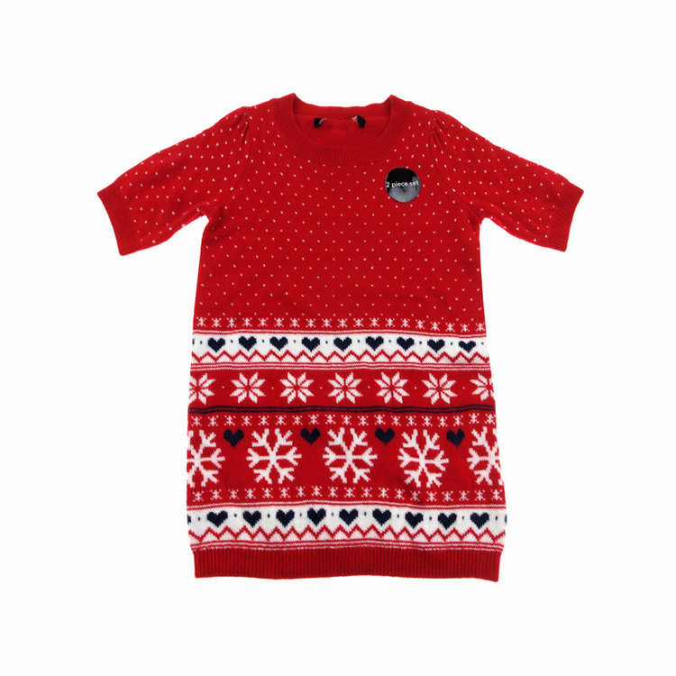 混批外贸原单童裙 英国品牌仿羊绒女童圆领中