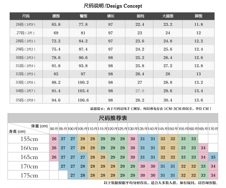 D006尺碼表-新