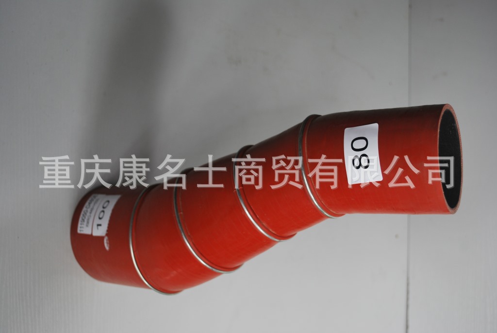 高压钢丝缠绕胶管KMRG-448++500-解放悍威增压器胶管1119050-D480E-内径80变100X进气硅胶管,红色钢丝4凸缘4Z字内径80变100XL470XL420XH190XH200-5